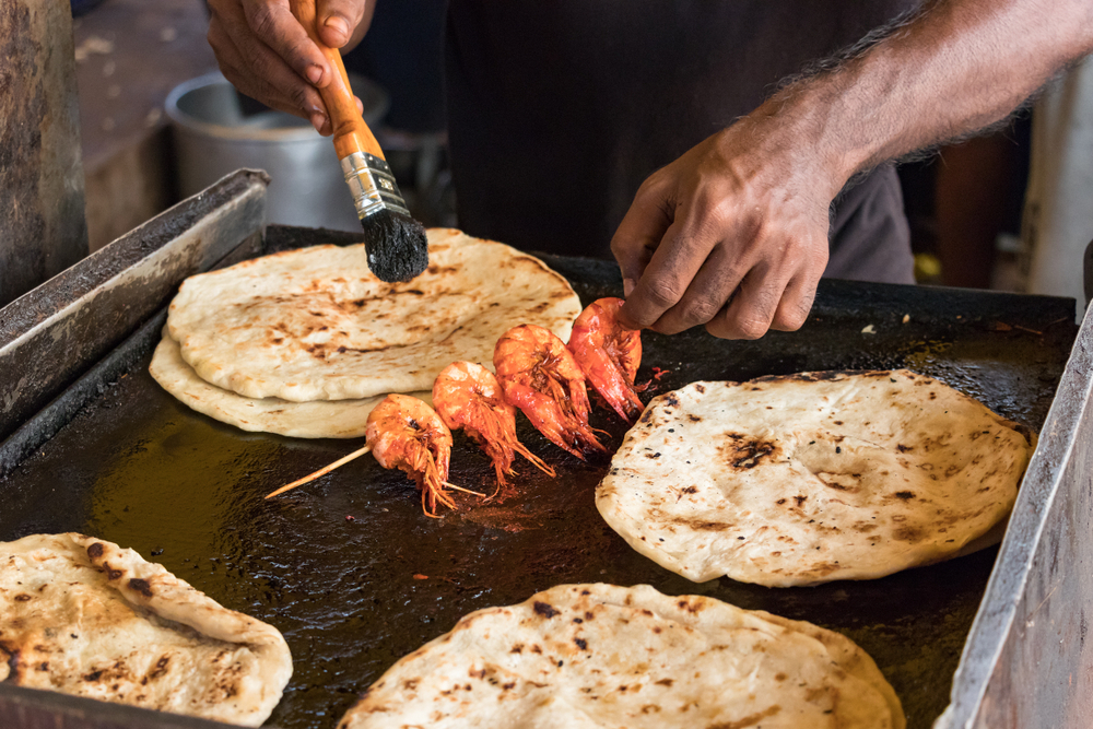 Freshly prepared street food in Sri Lanka