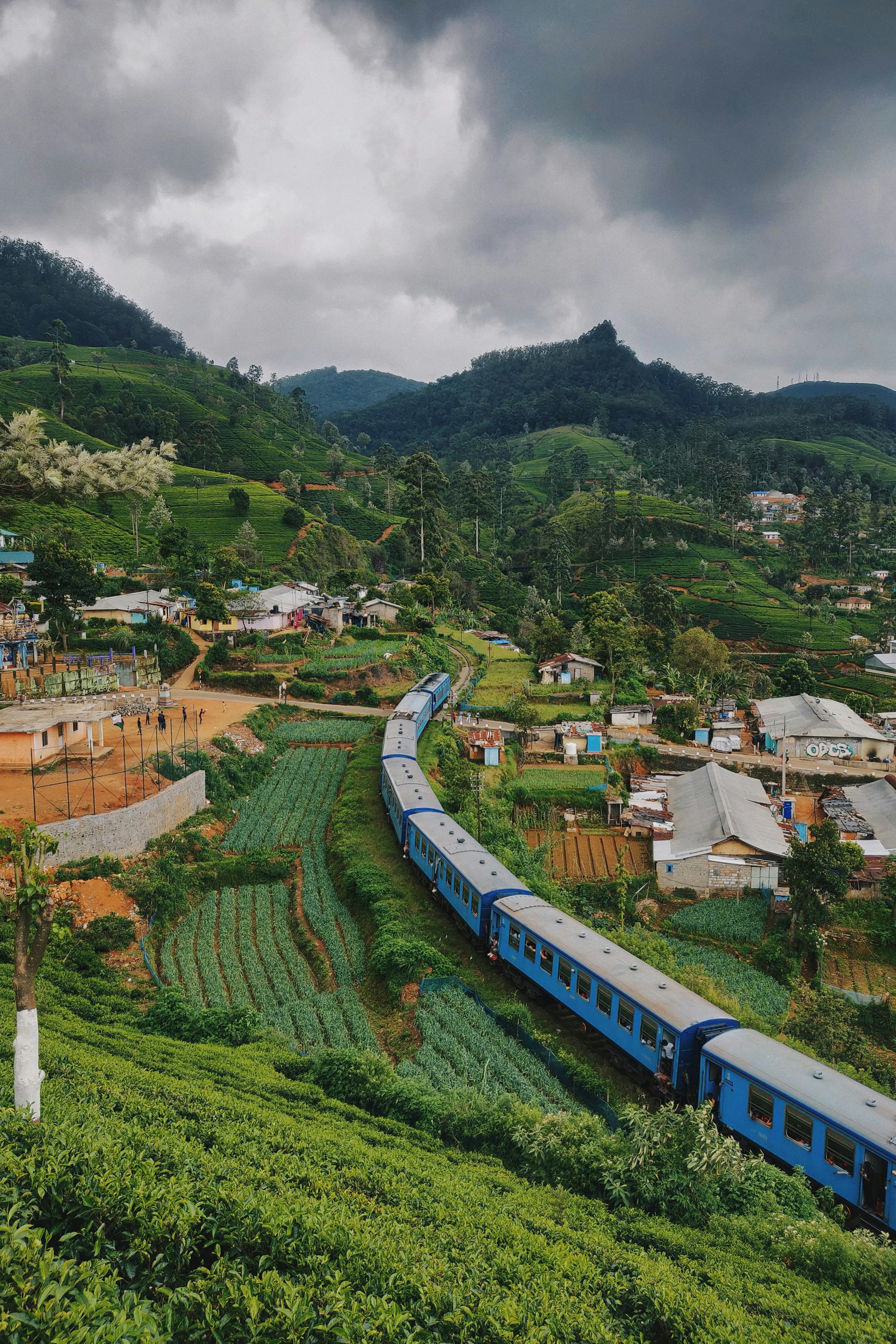A scenic train journey in Sri Lanka